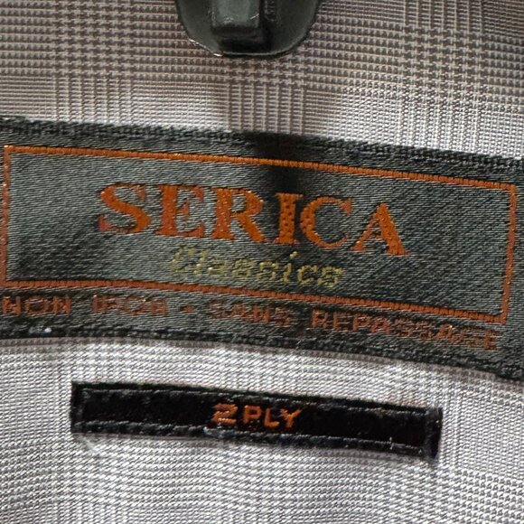 SERICA CLASSICS shirt - long sleeve - Men’s Size L (16 1/2 / 42) - gray plaid - Picture 4 of 6